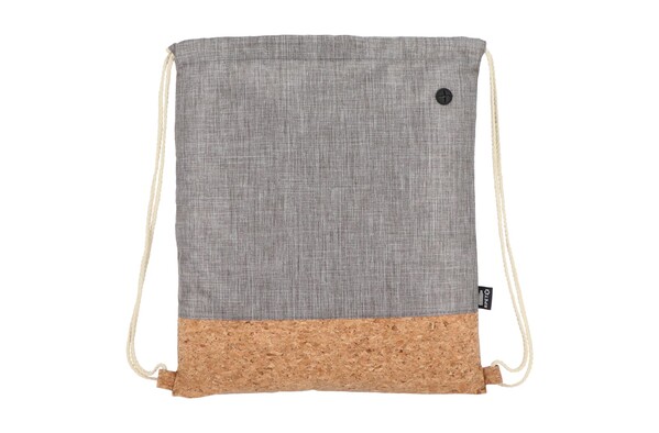 Sac à cordon R-PET & liège 35 x 40cm - Gris