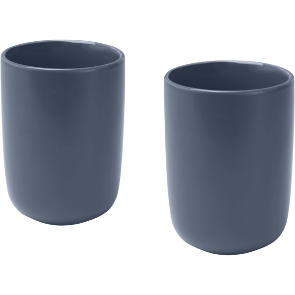 Tasses en céramique Male de 350 ml - set de 2 en finition mate - Bleu hale