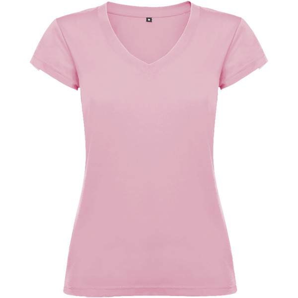 T-shirt a maniche corte con scollo a V da donna da 155 g/m² Victoria - Rosa chiaro / M