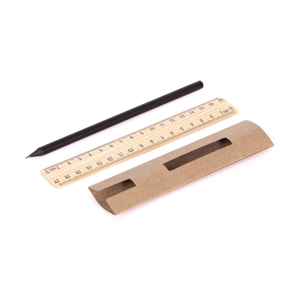 Simple pencil and ruler set