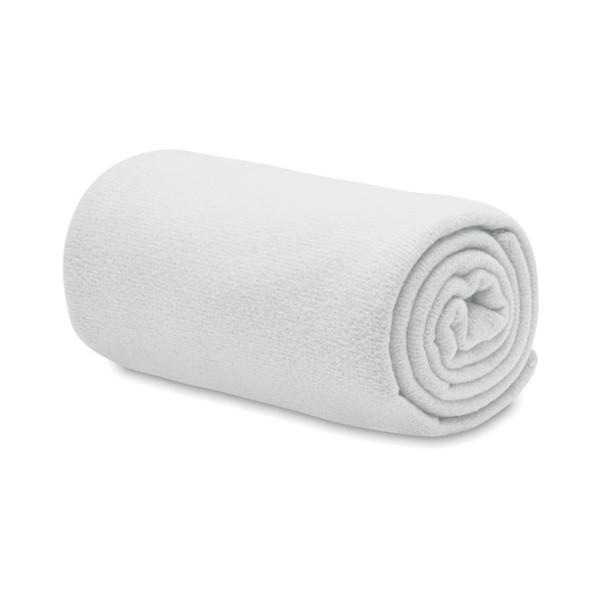 Odeja iz flisa Bogda RPET 130gr/m², 150x120cm - Bela