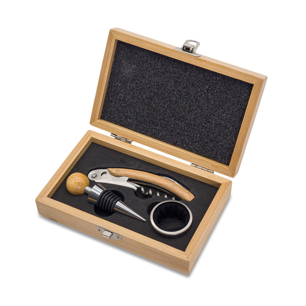 Sommelier Bamboo wine box set
