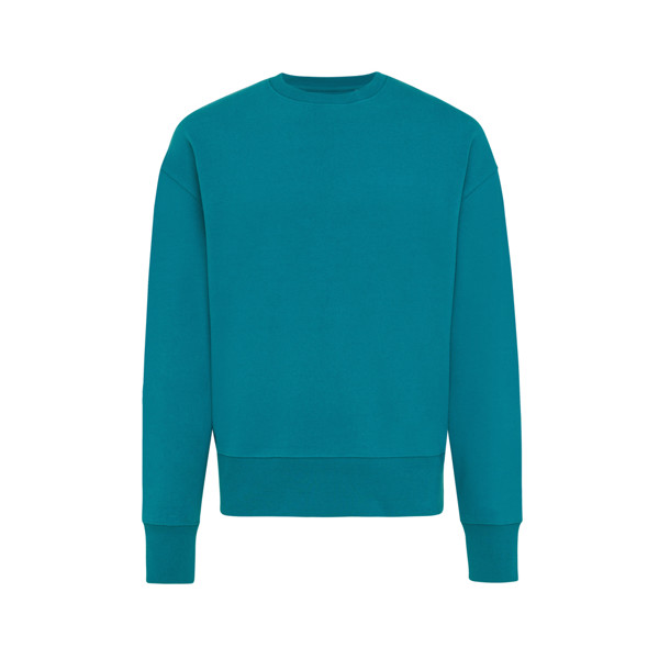 Sweater à col rond en coton recyclé Iqoniq Kruger - Verdigris / XS