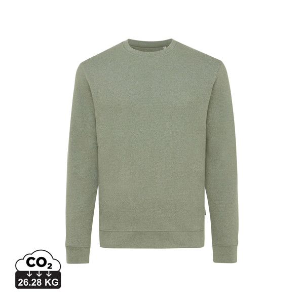 Pull à col rond en coton recyclé non teinté Iqoniq Denali - Heather Green / XXXL
