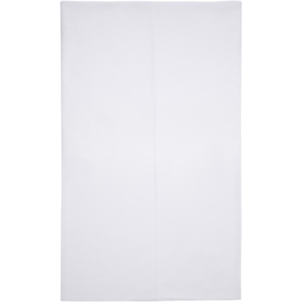 Écharpe multi-usages Lara avec impression par sublimation, couche en polaire et ourlets - Blanc