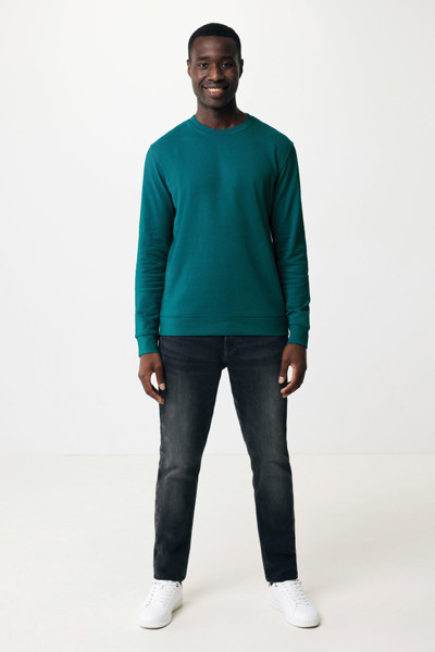 Sweater à col rond en coton recyclé Iqoniq Zion - Verdigris / XXS