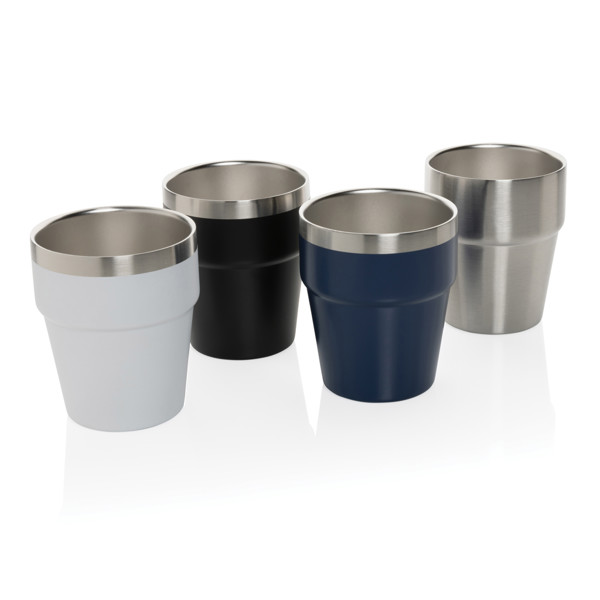 Dvostenska kavna skodelica Clark, 300 ml reciklirano jeklo - Silver