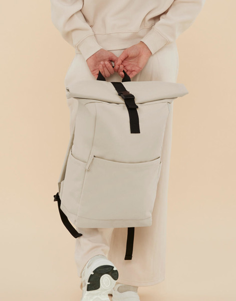 Premium Recycled Roll Top Backpack - Natural Stone / ONE SIZE