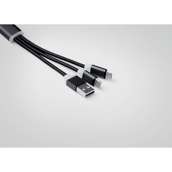 Rizo key ring cable USB-A,Type-C 2in1 - Silver