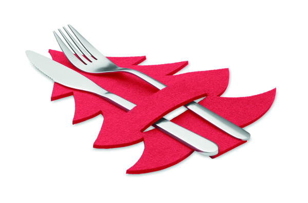 RPET felt cutlery holder set Treesguard - Red