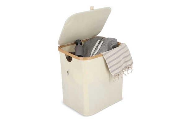 InSideOut folding basket with lid Sogne 40.5 x 33 x 42cm rPET - Ecru