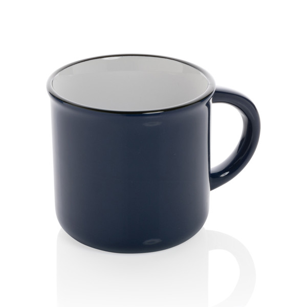 Mug 280ml vintage en céramique - Bleu Marine