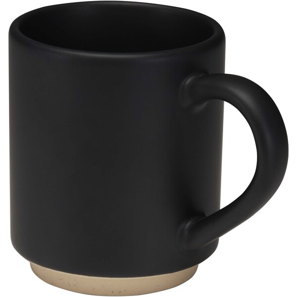 Camilla 180 ml stackable ceramic mug with matte finish - Black