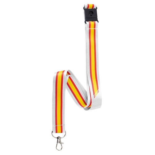 LANYARD EXTRA LARGE DRAPEAU “POLICIA” - Blanc