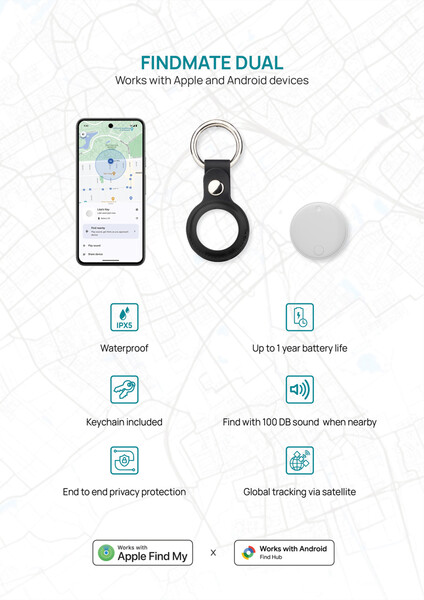 Findmate Dual RCS recycled plastic item finder IPX 5