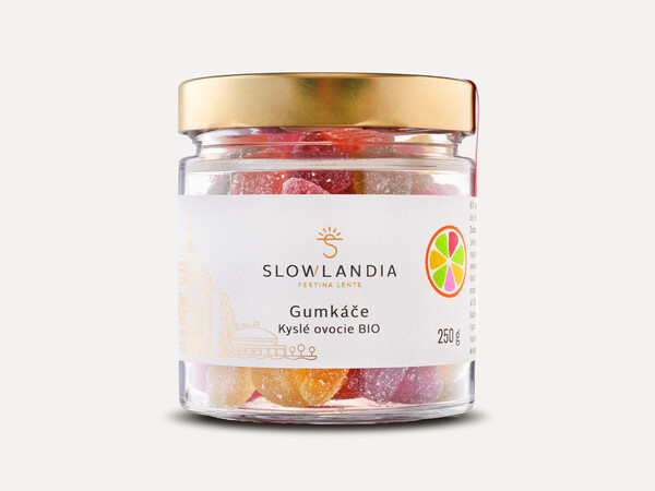 Gumkáče - Kyslé ovocie 800g Vegan BIO sklo