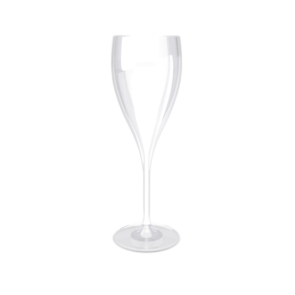 FLUTE CHAMPAGNE EN PLASTIQUE REUTILISABLE (SAN) 16 cI RAS BORD