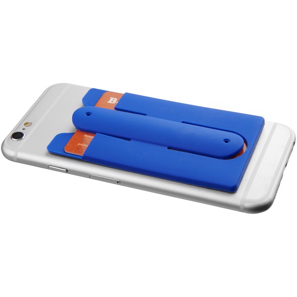 Wired earbuds and silicone phone wallet - Royal Blue
