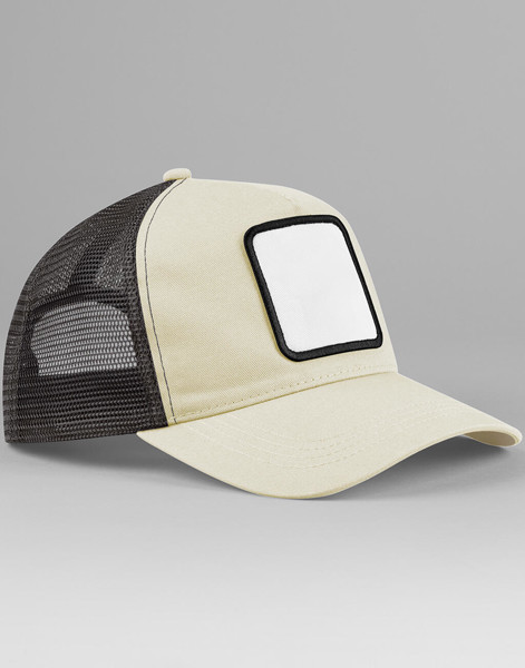 Appliqué Patch 5 Panel Trucker - Black / Stone / ONE SIZE