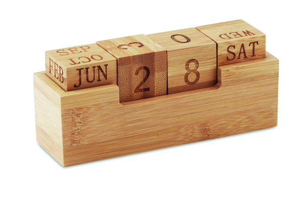 Namizni koledar Karenda iz bambusa, 130x55x40 mm