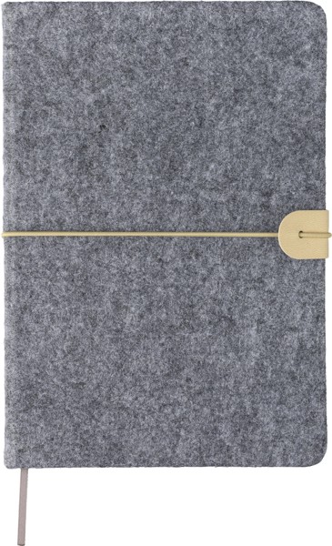 Bloco de notas de feltro reciclado (A5) Dario Original - cinzento