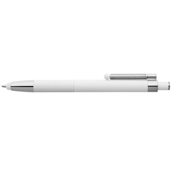 Lisbon Recycled Aluminium Monochrome Fidget Stylus Pen - White / Laser