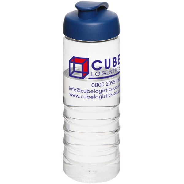 H2O Treble 750 ml sportovní lahev s vyklápěcím víčkem - Průhledná / Modrá