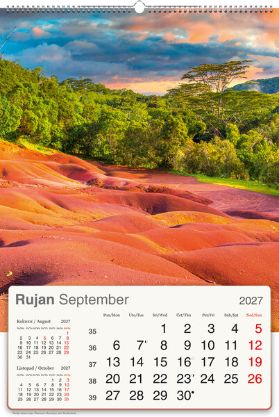 Okomiti zidni kalendar – Planet Zemlja