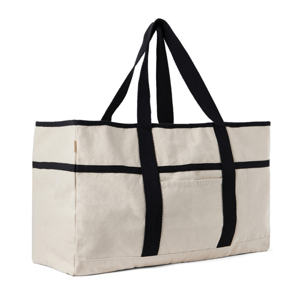 VINGA Volonne AWARE™ recycled canvas beach bag - Off White / Black