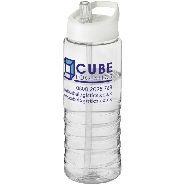 H2O Treble 750 ml sportovní lahev s víčkem s hubičkou - Průhledná / Bílá