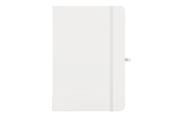 Carnet Olmo à couverture rigide en PU A5 avec notes autocollantes - Blanc