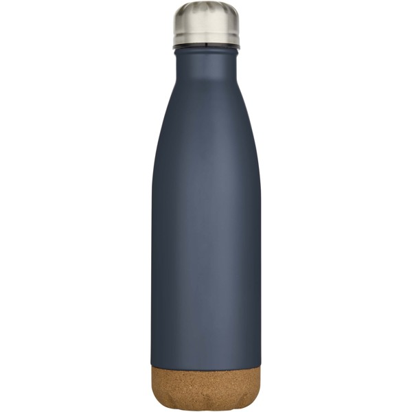 Bouteille d’eau Cove de 500 ml en acier inoxydable isolée sous vide et à double paroi avec détails en liège - Bleu hale