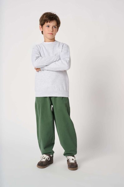 Kids' Basic Round Neck Sweatshirt - Ideal White / 10/12