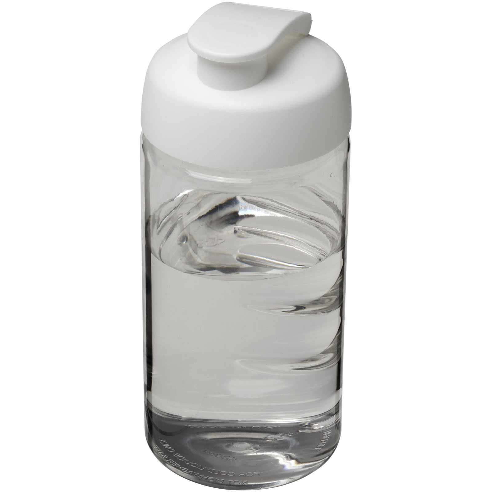 Bidon H2O Bop® o pojemności 500 ml z wieczkiem zaciskowym - Przezroczysty / Biały