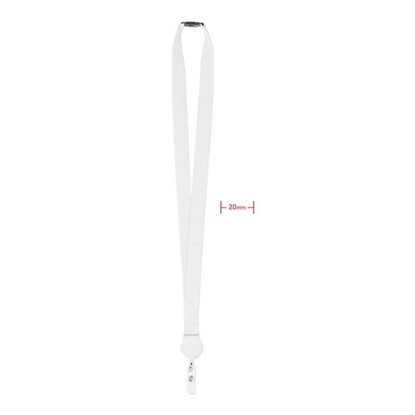 Lanyard retractable clip Zip Lanyard - White