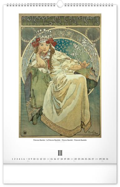 Notique Nástěnný Kalendář Alfons Mucha 2027, 33 x 46 cm