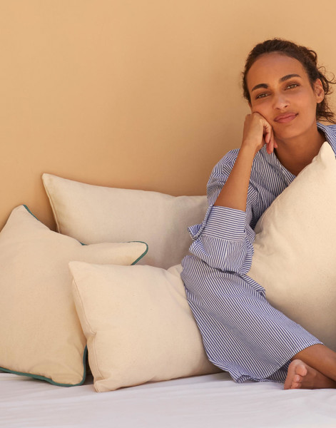 Fairtrade Cotton Canvas Cushion Cover - Black / 30X50CM (S)