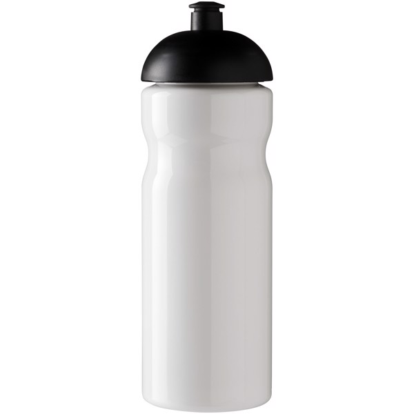 Garrafa desportiva com tampa Dome de 650 ml H2O Base® - Branco / Preto Liso