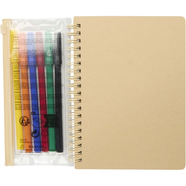 Squiggle B6 hard cover notebook and markers set