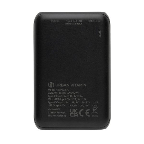 Powerbank 10.000 mAh 18W PD Urban Vitamin Alameda - Noir