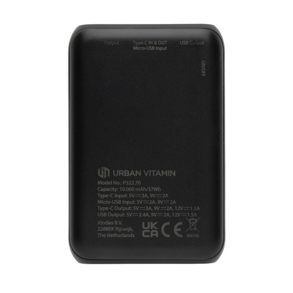 Powerbanka Urban Vitamin Alameda 10 000 mAh 18W PD - Černá