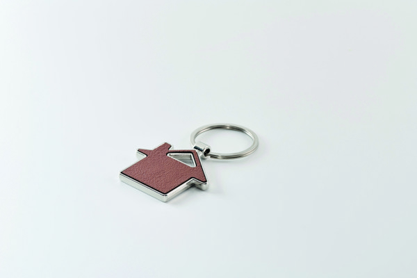 Louse house key ring, recycled PU inlay - Brown