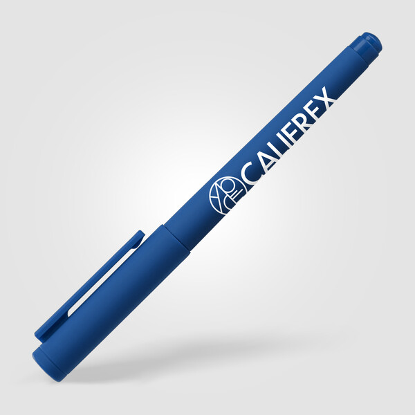 Stylo gel Aeris, plastique recyclé, monochrome - Bleu marine / Sérigraphie