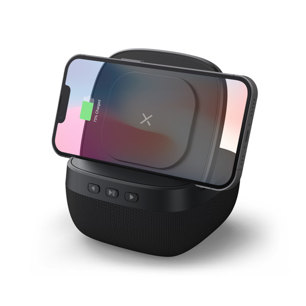 Bluetooth speaker with wireless charger - WHITE