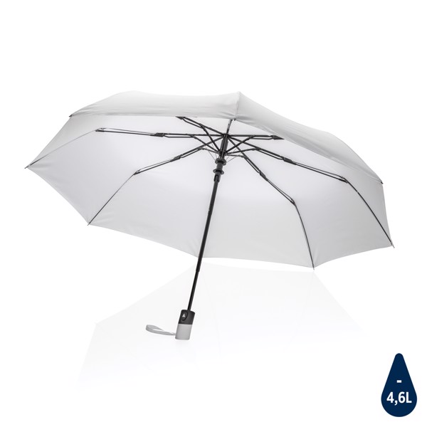 21" Impact AWARE™ RPET 190T mini auto open umbrella - White