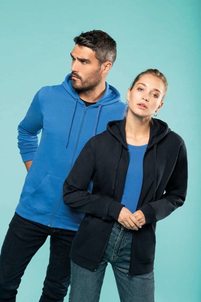Full Zip Hooded Sweatshirt - Light Royal Blue / XS