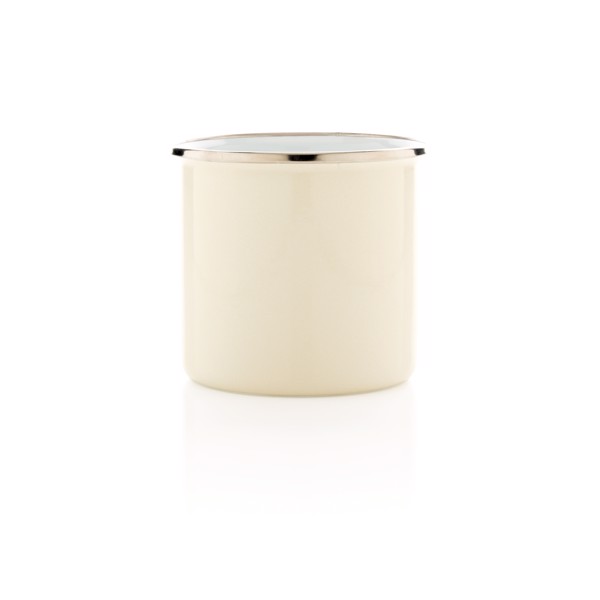 Xd Collection enamel mug, 350 ml carbon steel - White