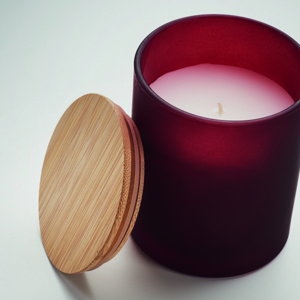 Sveča Keops Medium, rastlinski vosek, 200 gr, 33 h gorenja - Burgundija