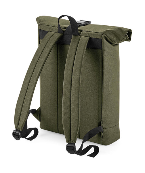 Recycled Roll-Top Backpack - Black / ONE SIZE