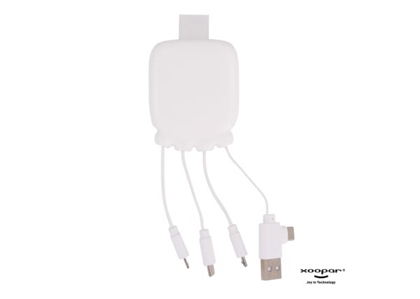 3192 | Xoopar Octopus Gamma 2 Bio Charging cable with 3.000mAh Powerbank - White